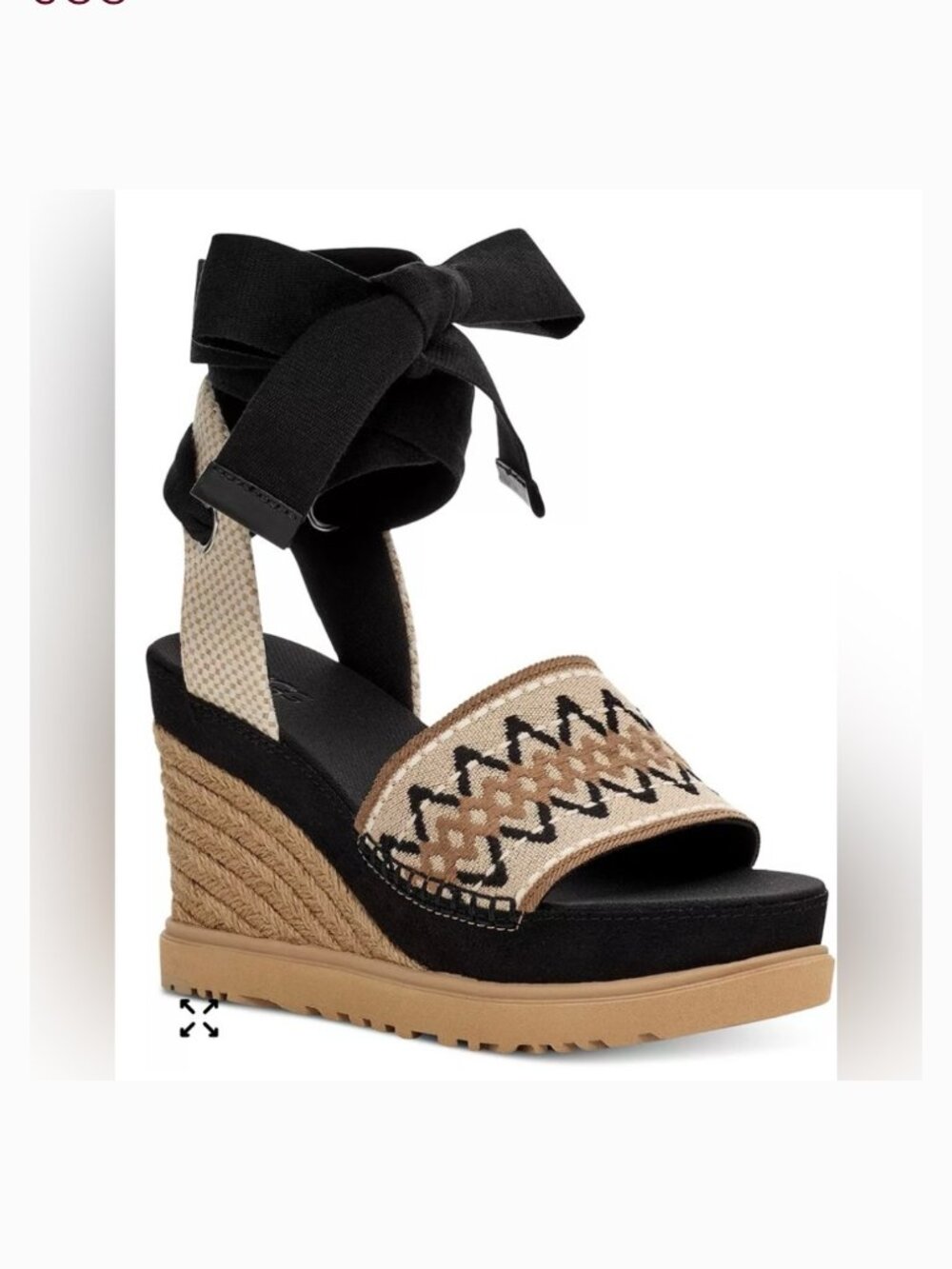 UGG Women's Abbot Ankle-Tie Espadrille Platform Wedge Sandals